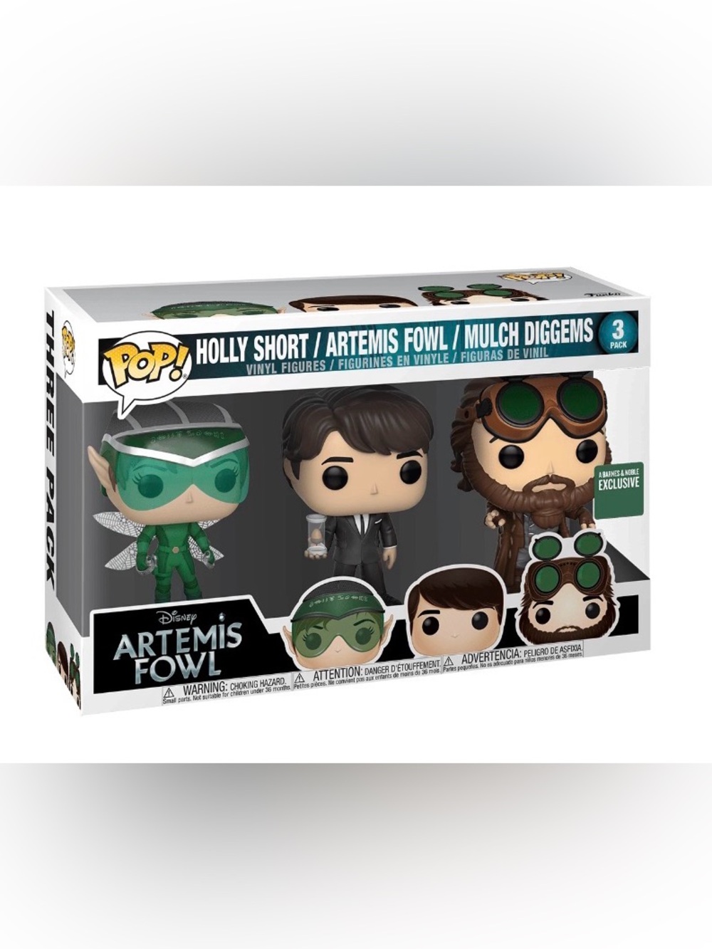 Funko Pop! Artemis Fowl 3-Figure Set - Green, Black, Brown